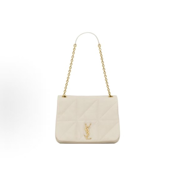 SAINT LAURENT YSL Jamie 4.3 Brand logo bronze accessory shoulder bag Medium-sized women retro white